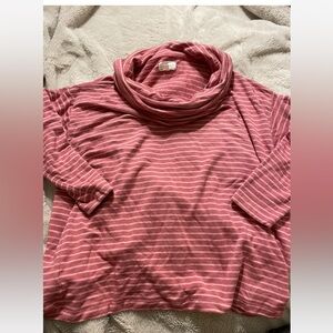 GUC Lou & Grey Cowl Neck Striped Cozy Sweater